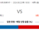 8월 22일 18:00 NPB 세이부 오릭스 한일야구분석 스포츠분석