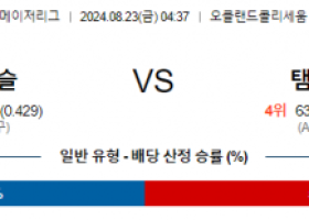 8월23일 04:37 MLB 오클랜드 템파베이 해외야구분석 스포츠분석