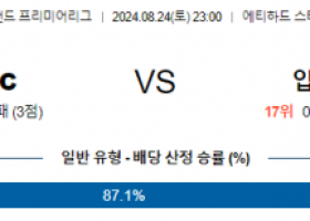 8월24일 프리미어리그 맨시티 입스위치 해외축구분석 스포츠분석