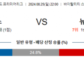 8월25일 프리미어리그 본머스 뉴캐슬 해외축구분석 스포츠분석