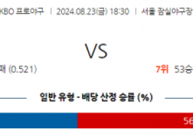 8월 23일 18:30 KBO 두산 한화 한일야구분석  스포츠분석