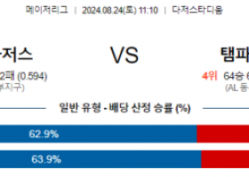 ]8월24일 11:10 MLB LA다저스 템파베이 해외야구분석 스포츠분석