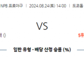 8월 24일 14:00 NPB 요미우리 주니치 한일야구분석 스포츠분석