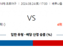 8월 24일 17:00 NPB 세이부 라쿠텐 한일야구분석 스포츠분석