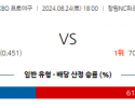 8월 24일 18:00 KBO NC KIA 한일야구분석 스포츠분석