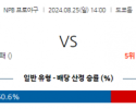 8월 25일 14:00 NPB 요미우리 주니치 한일야구분석 스포츠분석