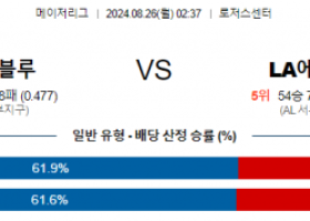 8월26일 02:37 MLB 토론토 LA에인절스 해외야구분석 스포츠분석