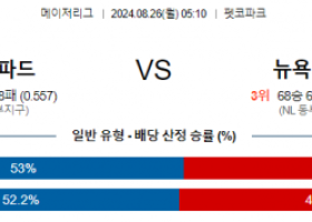 8월26일 05:10 MLB 샌디에고 뉴욕메츠 해외야구분석 스포츠분석