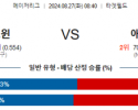 8월27일 08:40 MLB 미네소타 애틀랜타 해외야구분석 스포츠분석