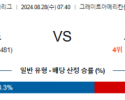 8월28일 07:40 MLB 신시내티 오클랜드 해외야구분석 스포츠분석