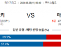 8월28일 09:40 MLB 콜로라도 마이애미 해외야구분석 스포츠분석