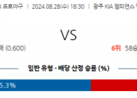 8월 28일 18:30 KBO KIA SSG 한일야구분석 스포츠분석