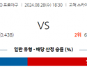 8월 28일 18:30 KBO 키움 삼성 한일야구분석 스포츠분석