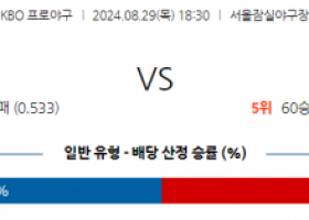 8월 29일 18:30 KBO LG KT 한일야구분석 스포츠분석