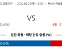 8월 29일 18:30 KBO 롯데 한화 한일야구분석 스포츠분석