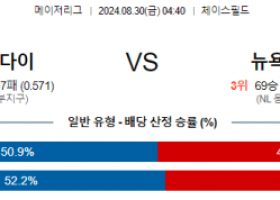 8월30일 04:40 MLB 애리조나 뉴욕메츠 해외야구분석 스포츠분석