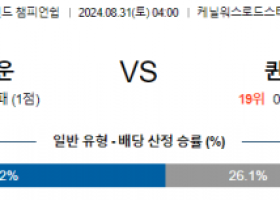 8월31일 잉글랜드챔피언쉽 루턴타운 QPR 해외축구분석 스포츠분석