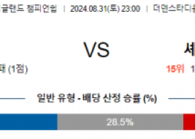 8월31일 잉글랜드챔피언쉽 밀월 셰필드 해외축구분석 스포츠분석