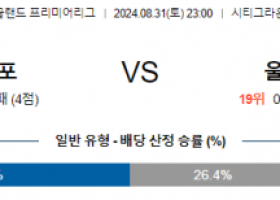 8월31일 프리미어리그 노팅엄 울버햄튼 해외축구분석 스포츠분석