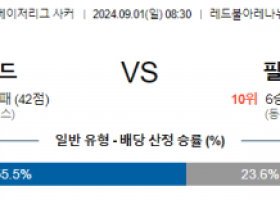 9월1일 메이저리그사커 뉴욕레드불 필라델피아 해외축구분석 스포츠분석