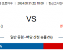 8월 31일 18:00 NPB 한신 요미우리 한일야구분석 스포츠분석