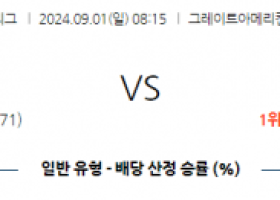 9월1일 08:15 MLB 신시내티 밀워키 해외야구분석 스포츠분석