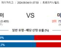 9월4일 07:50 MLB 템파베이 미네소타 해외야구분석 스포츠분석