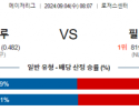 9월4일 08:07 MLB 토론토 필라델피아 해외야구분석 스포츠분석