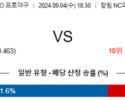 9월 4일 18:30 KBO NC 키움 한일야구분석 스포츠분석