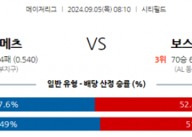 9월5일 08:10 MLB 뉴욕메츠 보스턴 해외야구분석 스포츠분석