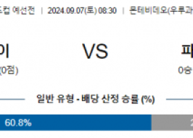 9월7일 월드컵예선 우루과이 파라과이 해외축구분석 스포츠분석