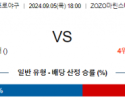 9월 5일 18:00 NPB 치바롯데 라쿠텐 한일야구분석 스포츠분석