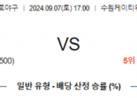 9월 7일 17:00 KBO KT 두산 한일야구분석 스포츠분석