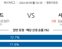 9월9일 02:35 MLB 보스턴 시카고W 해외야구분석 스포츠분석