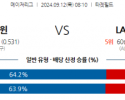 9월12일 08:10 MLB 미네소타 LA에인절스 해외야구분석 스포츠분석