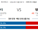 9월13일 08:15 MLB 클리블랜드 탬파베이 해외야구분석 스포츠분석