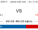 9월 13일 18:00 NPB 한신 히로시마 한일야구분석 스포츠분석