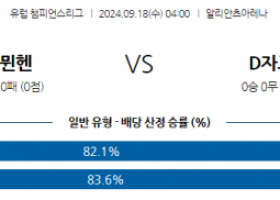 9월18일 UEFA 챔피언스리그 바이에른 뮌헨 디나모 자그레브 해외축구분석 스포츠분석