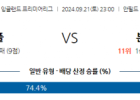 9월21일 EPL 리버풀 FC 본머스 해외축구분석 스포츠분석