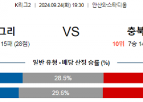 9월24일 K리그2 안산 충북 아시아축구분석 스포츠분석