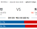 9월18일 09:05 MLB 텍사스 토론토 해외야구분석 스포츠분석