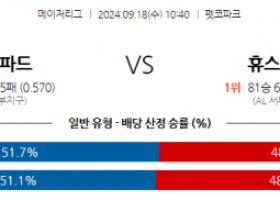 9월18일 10:40 MLB 샌디에이고 휴스턴 해외야구분석 스포츠분석