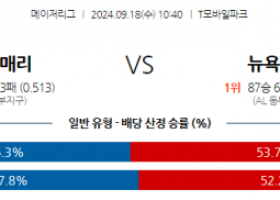 9월18일 10:40 MLB 시애틀 뉴욕양키스 해외야구분석 스포츠분석