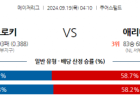 9월19일 04:10 MLB 콜로라도 애리조나 해외야구분석 스포츠분석