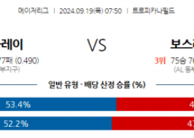 9월19일 07:50 MLB 탬파베이 보스턴 해외야구분석 스포츠분석