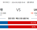 9월20일 05:40 MLB 마이애미 LA다저스 해외야구분석 스포츠분석