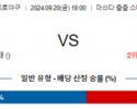 9월 20일 18:00 NPB 히로시마 요미우리 한일야구분석 스포츠분석