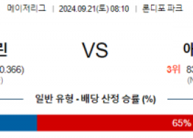 9월21일 08:10 MLB 마이애미 애틀랜타 해외야구분석 스포츠분석