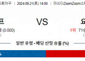 9월 21일 14:00 NPB 히로시마 요미우리 한일야구분석 스포츠분석