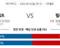 9월22일 05:10 MLB 뉴욕메츠 필라델피아 해외야구분석  스포츠분석